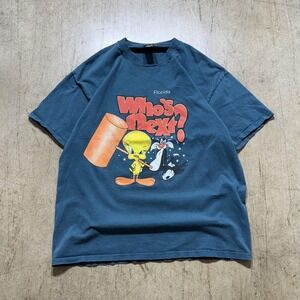 Vintage Looney Tunes Shirt Mens XL Blue Tweety Sylvester Sherry's Best 90s